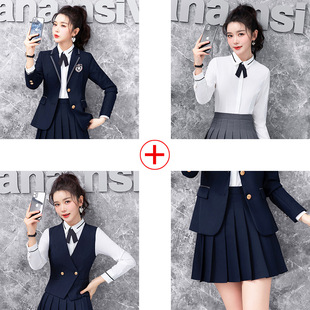 College style suit suit female spring and autumn jk uniform teacher professional attire kindergarten teacher garden uniform overalls