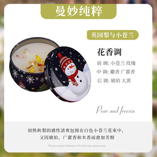 Factory direct Christmas aromatherapy candle cross-border tin pot fragrance plant essential oil soybean wax dried flower aromatherapy candle