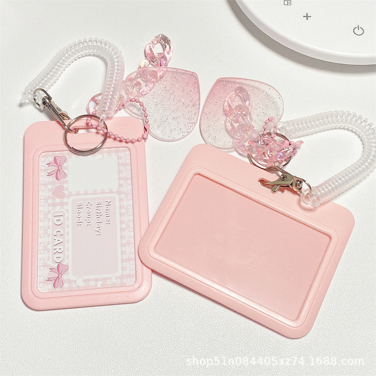 Xiaohongshu same style high-looking glitter Love Cloud gradient goo card keychain bus card student ID card holder