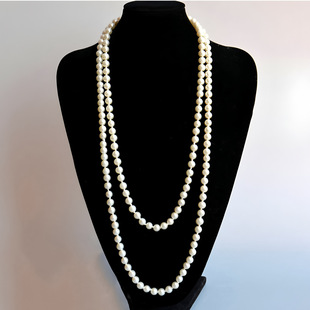 Vintage Pearl Necklace Women's Elegant Elegant Chanel-style Double-layer Clavicle Chain All-match Long Woolen Chain Cross-border Accessories