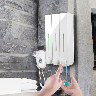 Punched New Manual Wall-mounted Plastic Dispenser Soap Dispenser Household Hotel Hand Soap Body Soap