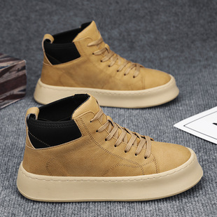 2024 Autumn and Winter New Casual Martin Shoes for Men Korean Fashion Sports Low-Top Sneakers High-Top Labor Protection Work Shoes for Men
