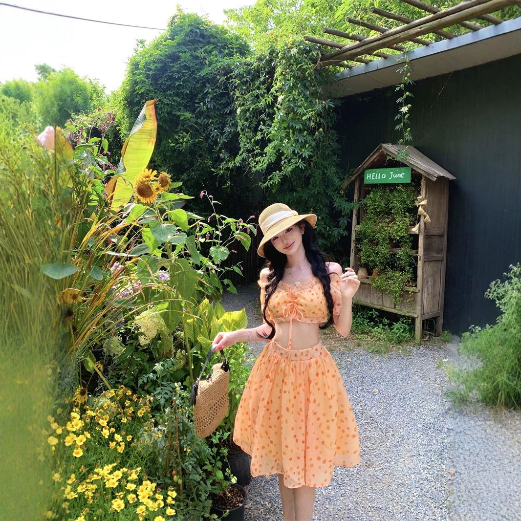 Romantic Style Summer Suit for Women, Stylish and Age-Reducing Top, Very Beautiful Two-Piece Summer Outfit, New Style, Beautiful Skirt