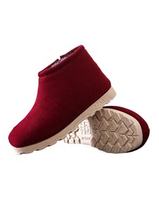 Winter fleece-lined Thickened Handmade Cotton Shoes Women's Non-slip Warm Elderly Indoor Home Old-fashioned Wool Cotton Slippers for Men