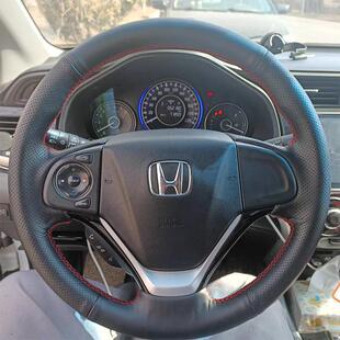 Honda CRV steering wheel cover leather 12-13-14-15-16-17 Lingpai special hand-stitched full bag