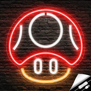 Amazon cross-border neon light game console handle backboard LED creative logo mushroom atmosphere decorative light manufacturer