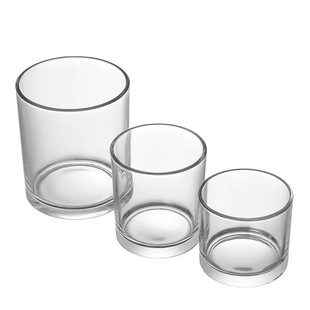 Candle Cup Transparent Glass Container Aromatherapy Empty Cup Bedroom Romantic Candlestick Ornaments Multi-color Sprayable Glass Cup