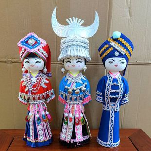 Children's Doll Puppet Doll Minority Doll Miao Doll Big Wooden Doll