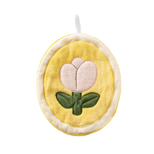 Coral fleece flower towel cute tulip hanging towel absorbent thick cartoon children's hand towel