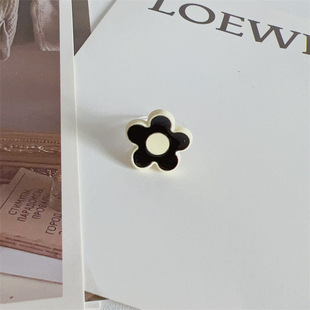 Cute Cartoon Children's Ring Women's Acrylic Resin Finger Ring ins Niche Design Simple Black Ring