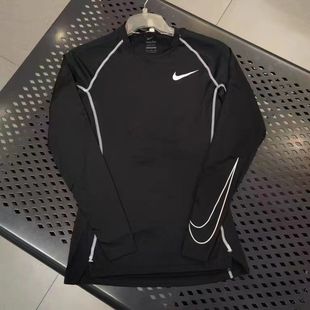 Sports tights long sleeve men's quick-drying running track and field sports students training clothes blue ball fitness high elastic T-shirt wholesale