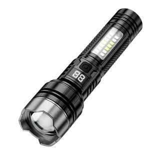 Cross-border new white laser P50 telescopic zoom high-power flashlight pen holder red and blue flash flashlight
