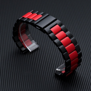 Butterfly Buckle Strap for Samsung watch Huawei watch Apple Three Beads Metal Stainless Steel watch Strap