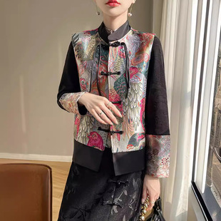 New Chinese style retro National style jacquard buckle vest coat for women 2024 new outdoor chic vest vest top