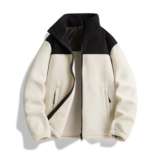 Cross-border Outdoor Graphene Fleece Warm Color-block Jacket Jacket Coat Liner Mountaineering Suit Grab Fleece for Men and Women