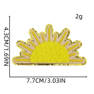 New Rainbow Cloth Sticker Cute Flower Sun Down Jacket Decoration Repair Hole Computer Embroidered Stamp Patch Decal