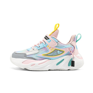 Girls' sneaker 2025 Autumn Breathable Mesh Lightweight Non-slip Platform Running Shoes Magic Pink Girls' Shoes