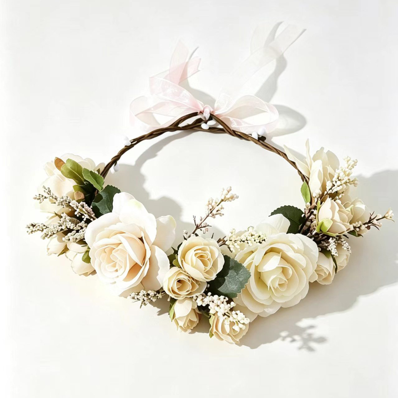 European and American cross-border Women's Mori artificial flower garland hair band bridesmaid bridal accessories holiday photo hair accessories