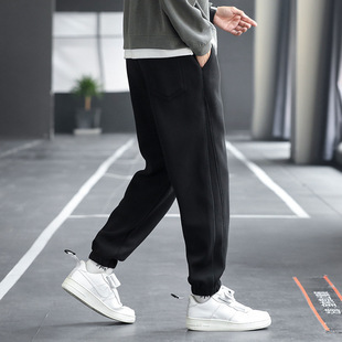Men's Sports Pants Fall/Winter fleece-lined Plus Fat Men's Loose plus size Men's 2024 Fashionable Fat Plus Large Sweatpants Casual Fat Men