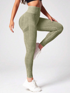 Customized Seamless Sand-Washed Butt-Lifting Fitness Sweatpants European and American Popular High-Elastic Butt-Lifting Tight Yoga Pants for Women
