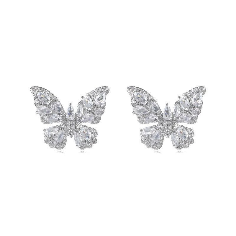 Super Shiny Zircon Large Butterfly Ear Cuff for Women Without Ear Piercings, 2026 New Model, High-End Light Luxury Ear Hook, Fairy-Style Exaggerated Earrings