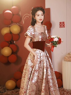 Toast dress bride 2024 new arrival Princess escape high-grade long wedding elegant engagement dress for women winter