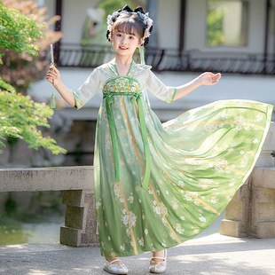 Детский древний костюм для девочек Hanfu, летний костюм суперфеи для начальной школы, костюм в китайском стиле Тан, детский костюм в древнем стиле, платье Ru