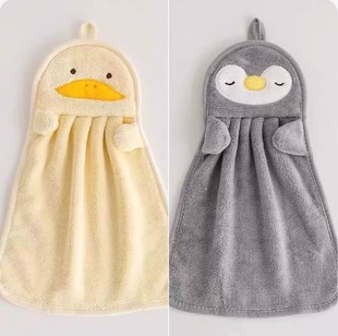 Cute Hand Towel Hanging Water Absorbent Small Square Towel Household Kitchen Wipe Quick-drying Hand Towel Children's Towel