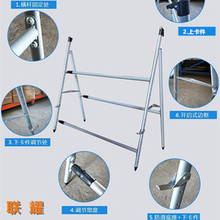 retractable display board display rack mobile information bulletin board large advertising display rack inclined plane billboard display board