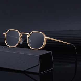 2025 New European and American Irregular Sunglasses Men's High Sense Metal Slingshot Sunglasses Men's Trendy Shades