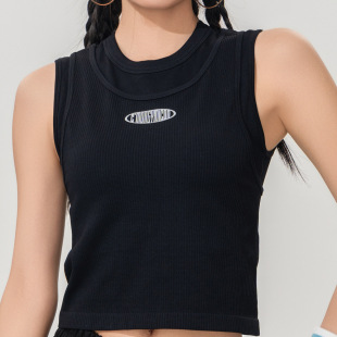 Spring and Summer New Yoga Sports Top Women's Fixed One-piece Cup Beautiful Back Yoga Clothing Covering Paramilis Shock-proof Double-layer Vest