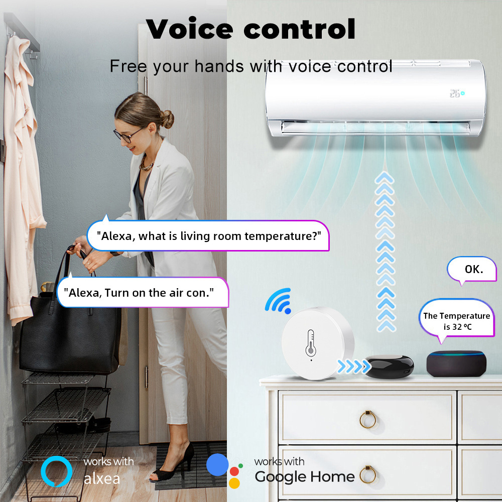Zigbee harorat va namlik sensori (eWeLink, MQTT va Home Assistant bilan mos)
