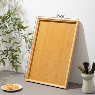 Bamboo Tray Rectangular Tea Tray Solid Wood Kung Fu Tea Set Water Cup Tray Japanese Wooden Dinner Plate Hotel Dinner Plate
