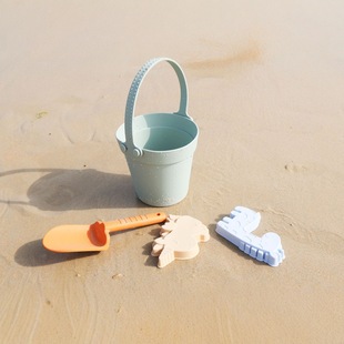 Children's Silicone Beach Toy Set Family Interactive Sand Digging Shovel Bucket Marine Animal Series Beach Bucket