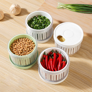 Storage Green Onion Crisper Kitchen Garlic Ginger Slice Refrigerator Sealed Box Drain Dried Fruit Box Onion Ginger Garlic Box