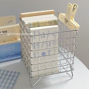 Desktop Iron Storage Basket Book Tape Snacks Creative Storage Basket Sundries Coffee Capsule Concentrate Collection Yukang