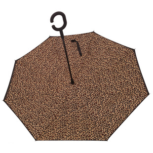 Plain Reverse Flower Umbrella Creative Fashion Reverse Umbrella Sunscreen UV Protection C- type Straight Rod Handless Car Umbrella
