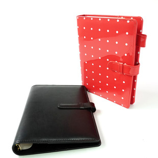 Manufacturer's Best-Selling Mid-To-High-End Pu Notebook A5 Business Office Loose-Leaf Notebook Full-Page Polka Dot Printing Universal Manual