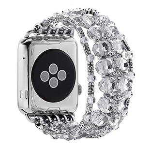 For Apple S8 Watch Band Applewatch S9 Pippi Shrimp Beaded Crystal Jewelry iwatch se Strap