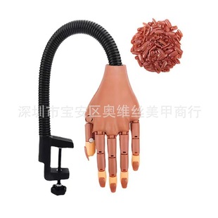 New non-standard movable joint nail art practice prosthetic hand bendable hand model manipulator with bracket to send nail pieces