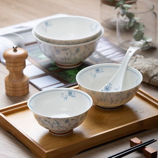 Dishes suit Household Japanese Style Rice Bowl Underglaze Color Nordic Creative New Bone Porcelain Plate Jingdezhen Ceramic Tableware suit