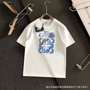 25 Spring and Summer New High Version Design Trendy Brand Small Logo Short-Sleeved Simple Casual Elegant Loose Version T-Shirt Export Batch