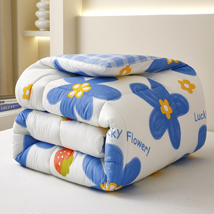 Factory wholesale feather silk cotton quilt winter quilt core student dormitory single quilt double quilt padded warm four seasons quilt