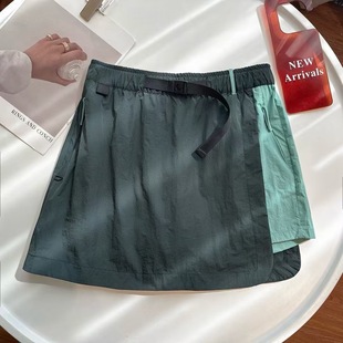 Outdoor Mountain Style Black Short Skirt Women's High Waist Summer New Simple All-match Slim-fit Slim-fit Skirt with Anti-light