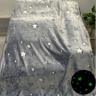 Foreign trade wholesale double-sided flannel four seasons universal blanket unicorn luminous children's blanket luminous printing blanket