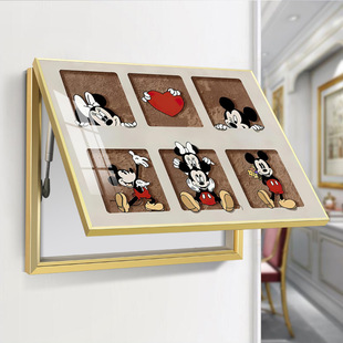 Punch-free meter box decorative painting living room distribution box hanging painting cream wind multimedia box weak electric box mural light luxury