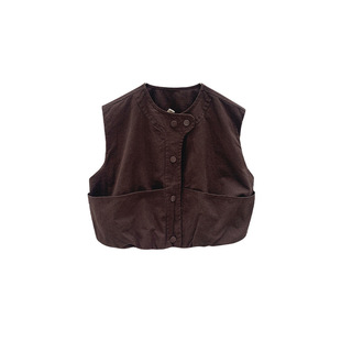 YOJIA Girls Vest Spring and Autumn 2024 New Fashionable Cool Girl Sleeveless Waistcoat Children's Vest Autumn