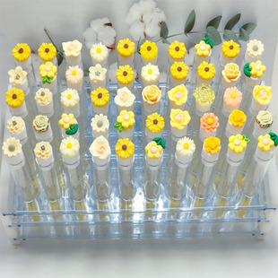 Flower test tube mascara brush crystal mascara brush with tube eyelash comb test tube mascara brush cross-border wholesale