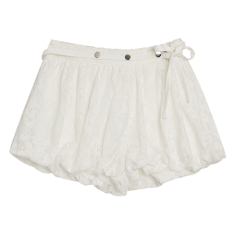 Guangzhou Xiaoyujia Ballet-Style Lace Lantern Shorts for Women, Tie-Up Sweet Girl Slimming Pure Desire Style Ins Skirt Shorts