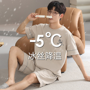 Pajamas Men's Summer Pure Cotton Short-sleeved Shorts Home Clothes Men's Summer Thin Summer Large Size Suit